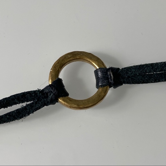 Lucky Brand | Black Leather & Rhinestone Bracelet - Picture 4 of 7